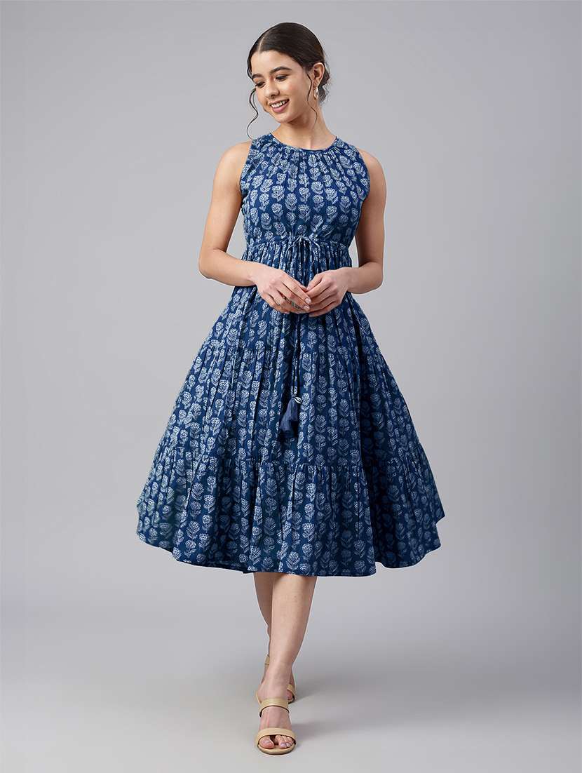women floral print tiered dress