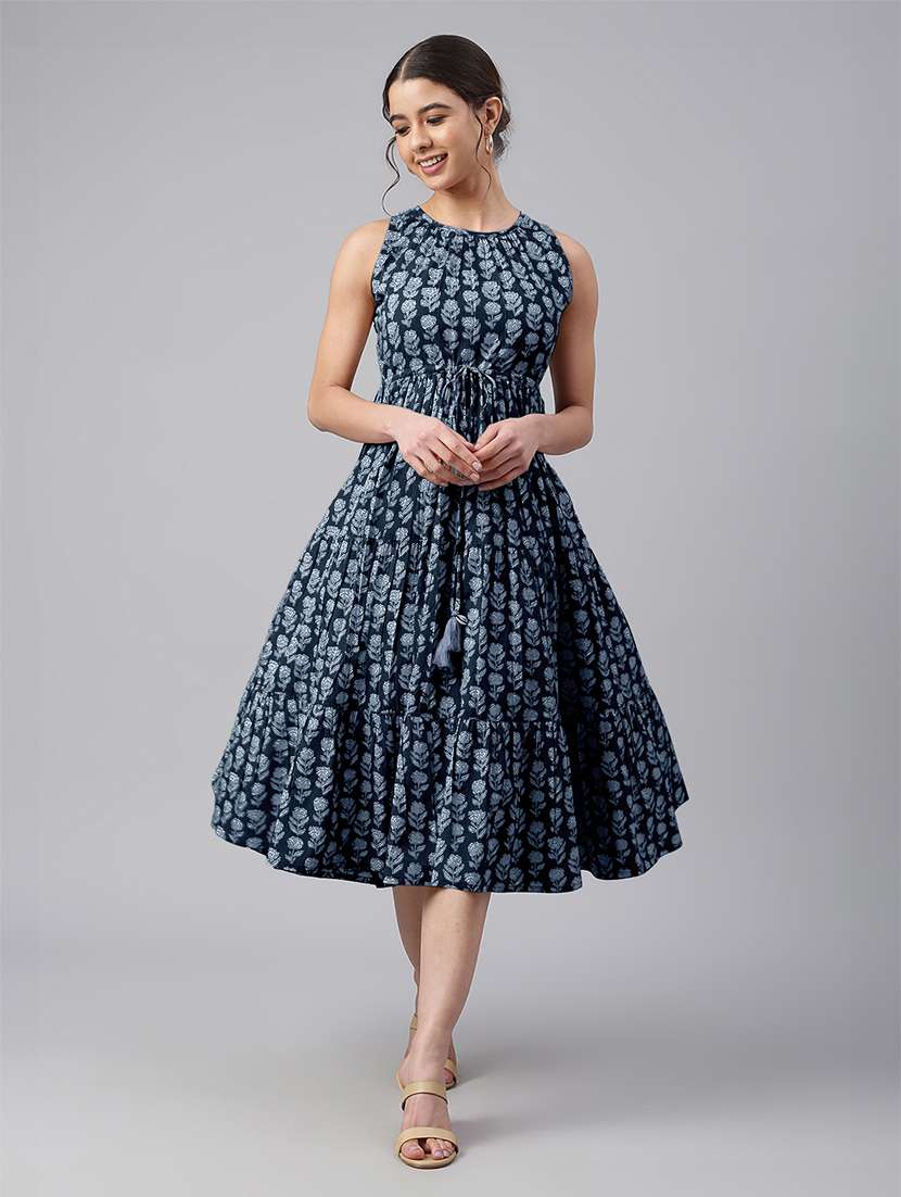 women floral print tiered dress