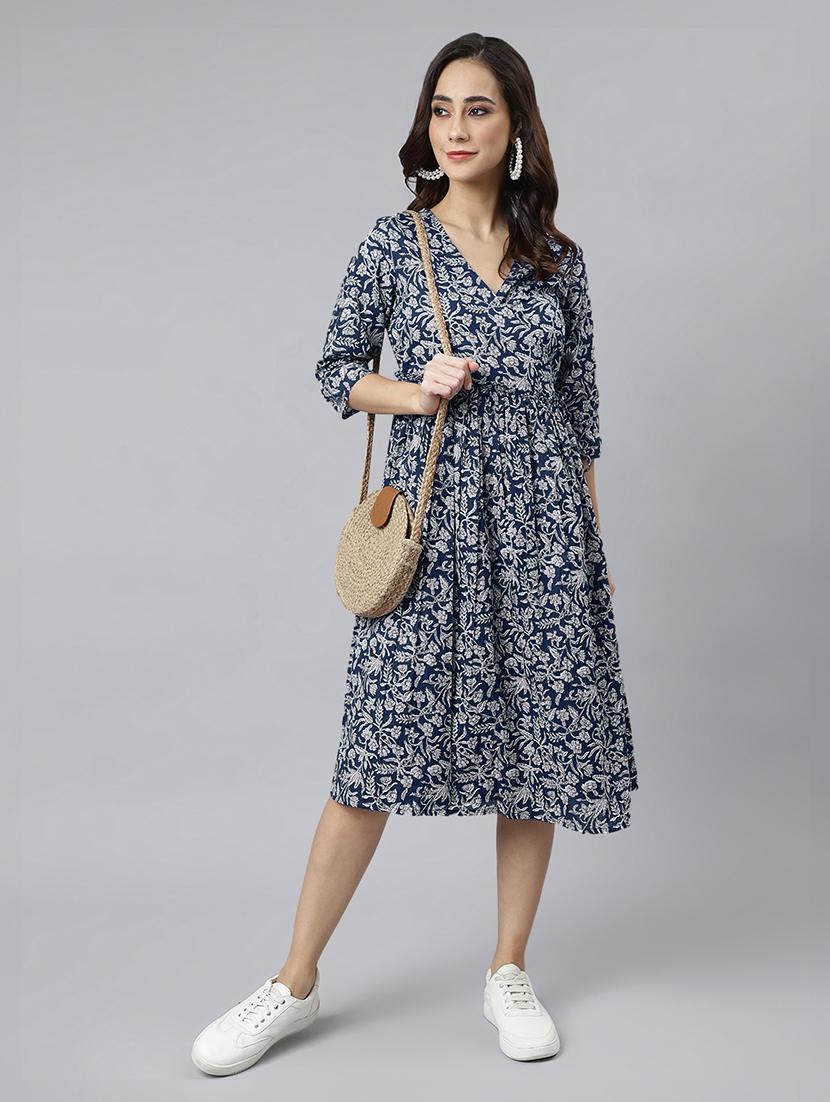 women floral printed wrap dress - 21746683 - Zoom Image - 0