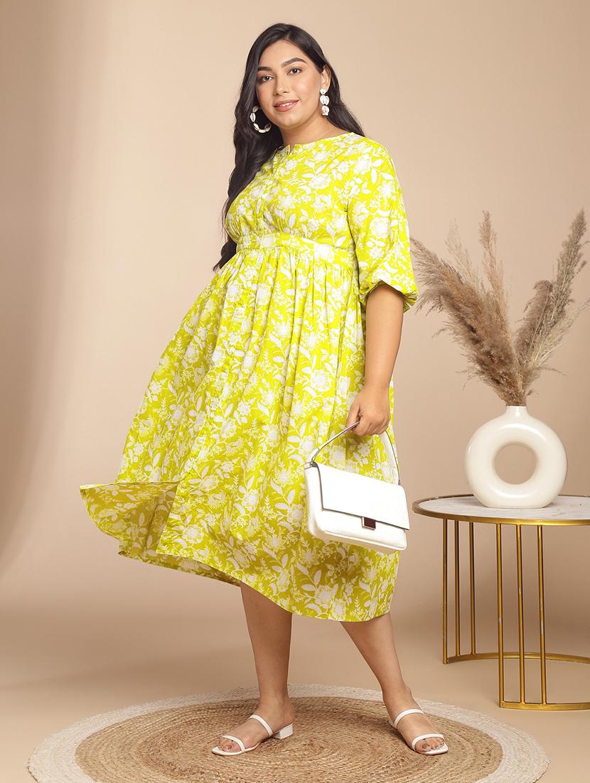 women floral print a-line dress - 21746696 - Zoom Image - 0