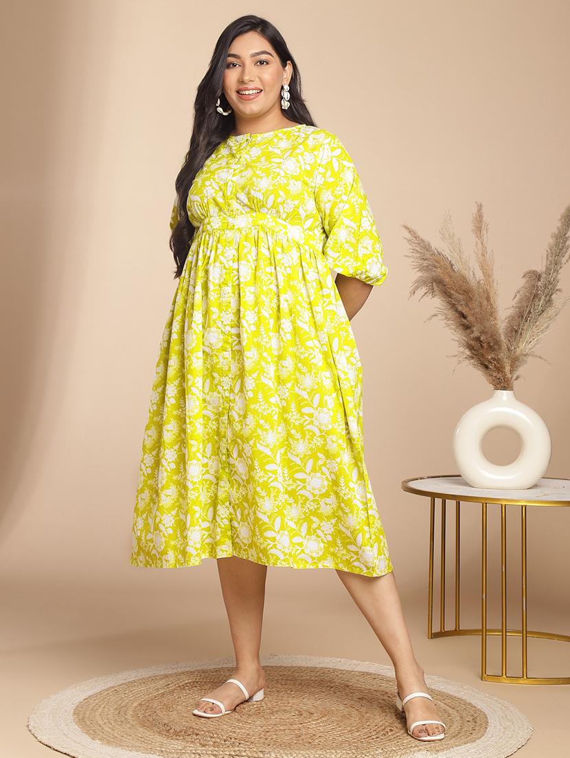 women floral print a-line dress - 21746696 - Standard Image - 2