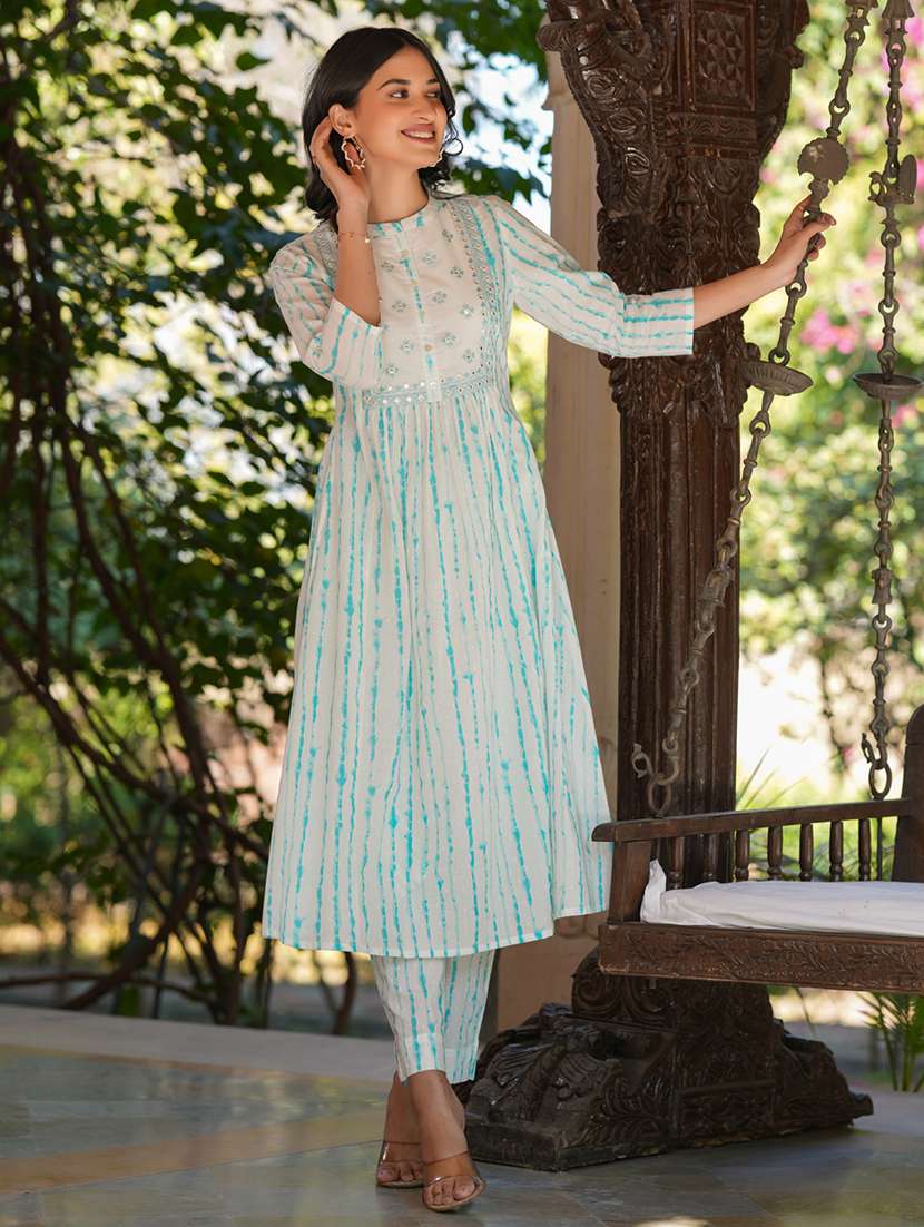 women tie & dye kurta pant set - 21746724 - Standard Image - 2