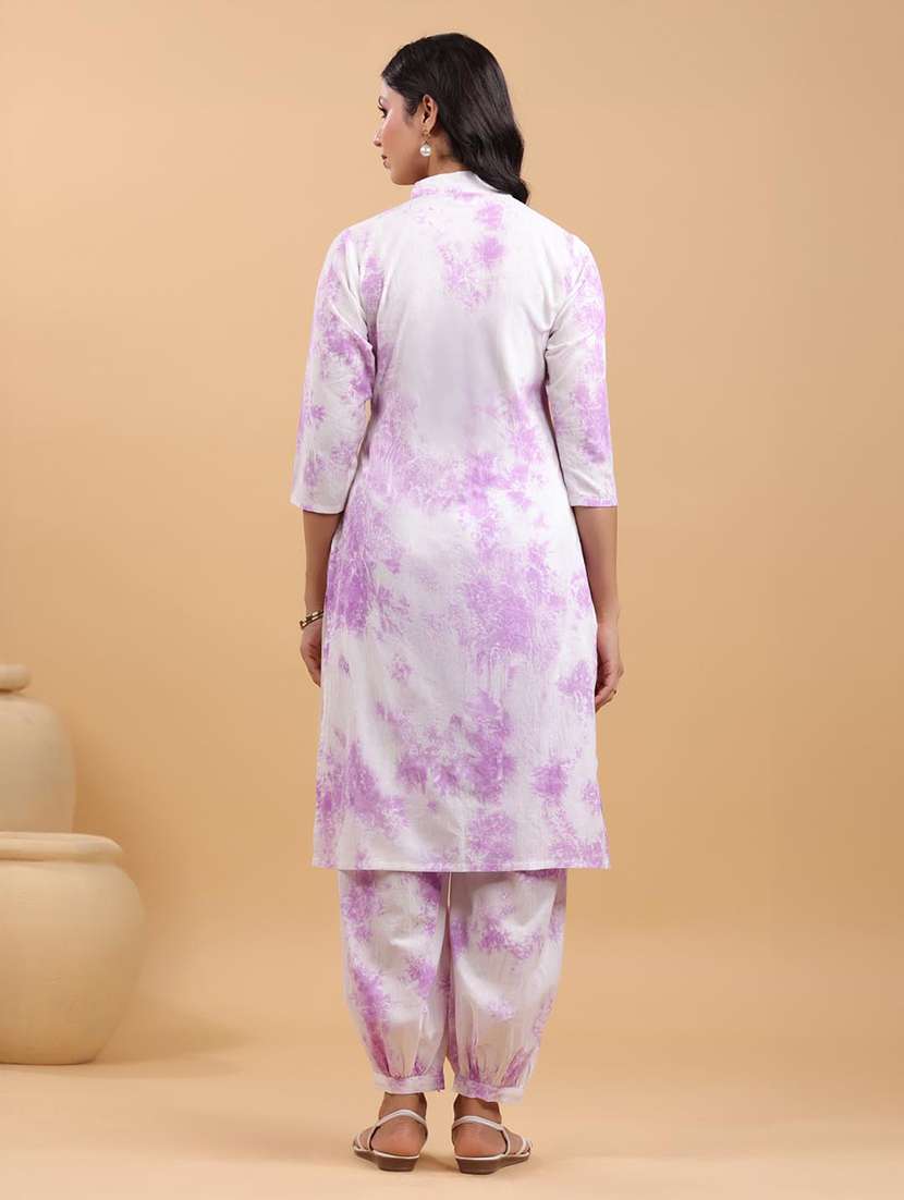women tie & dye kurta salwar set - 21746730 - Standard Image - 2