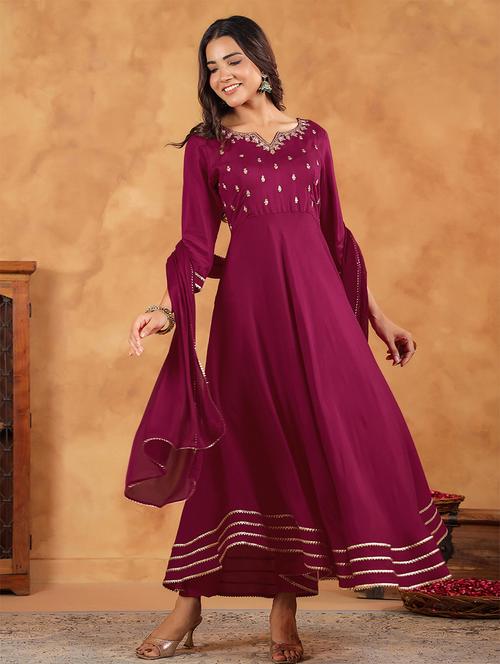 women embroidered kurta pant set with dupatta - 21746746 - Standard Image - 0