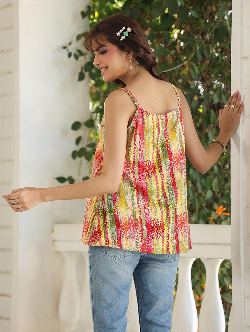 women printed cotton a line top - 21746751 - Standard Image - 2