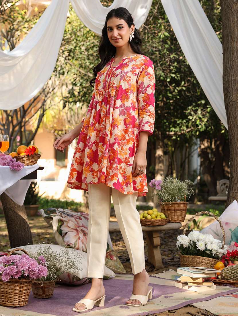 women printed a-line tunic - 21746752 -  Standard Image - 2