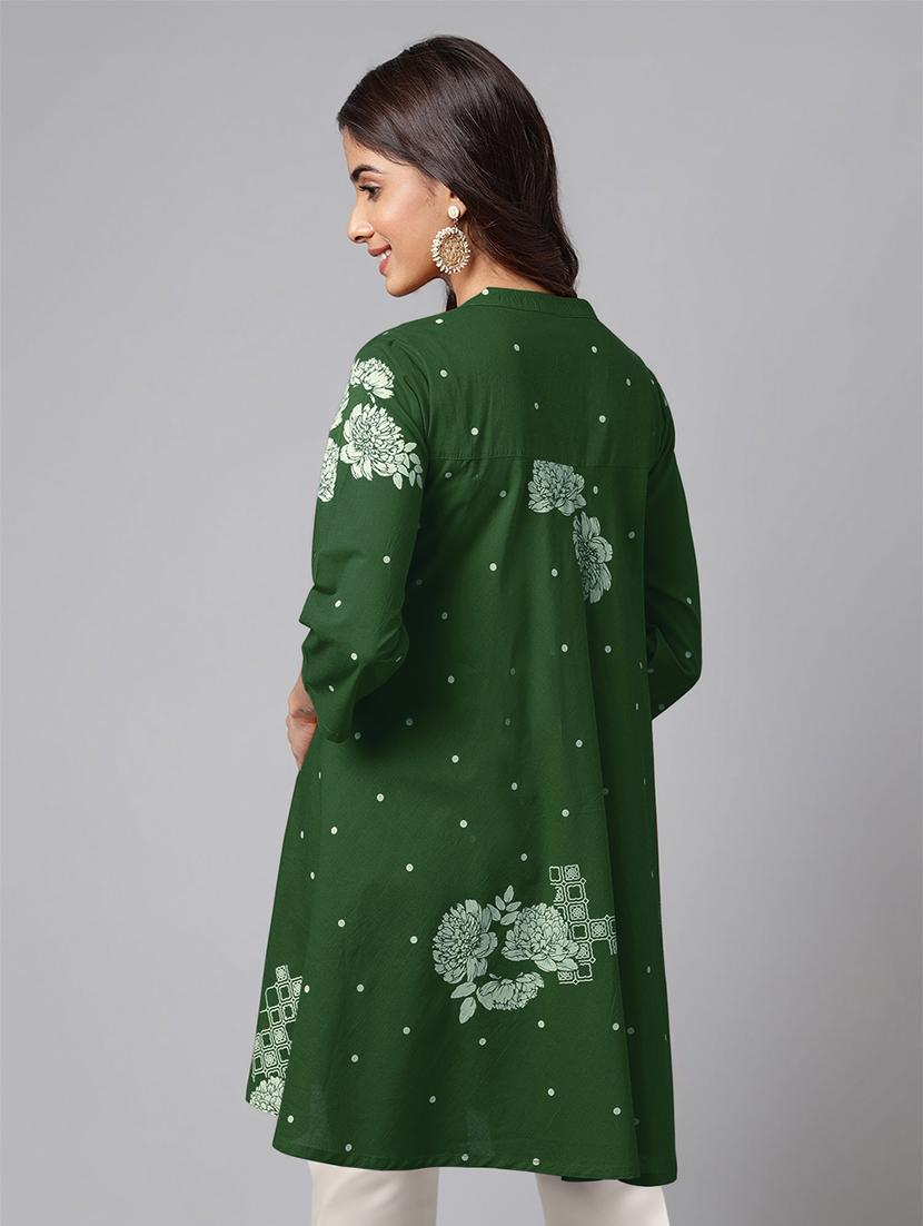 women printed three quarter sleeve tunic - 21746770 - Standard Image - 2