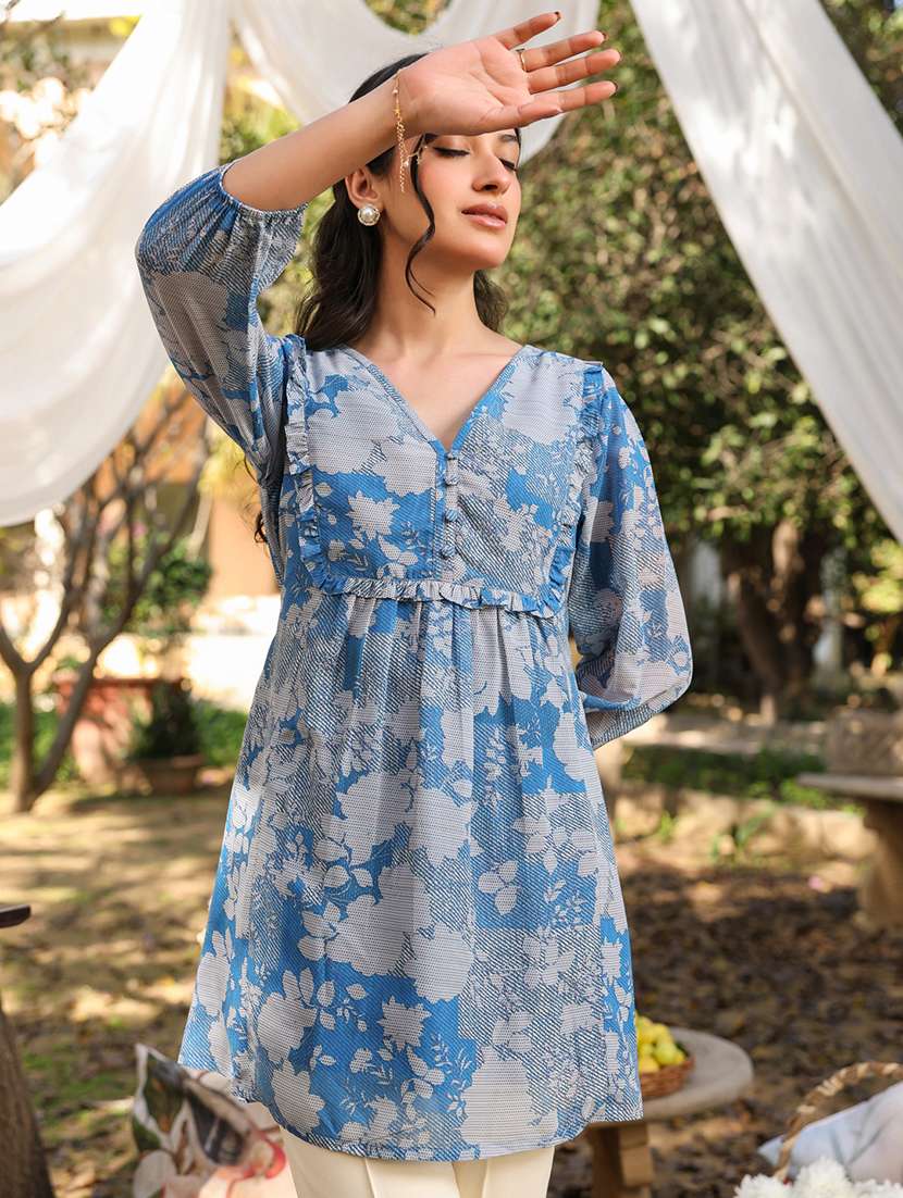 women printed a-line tunic