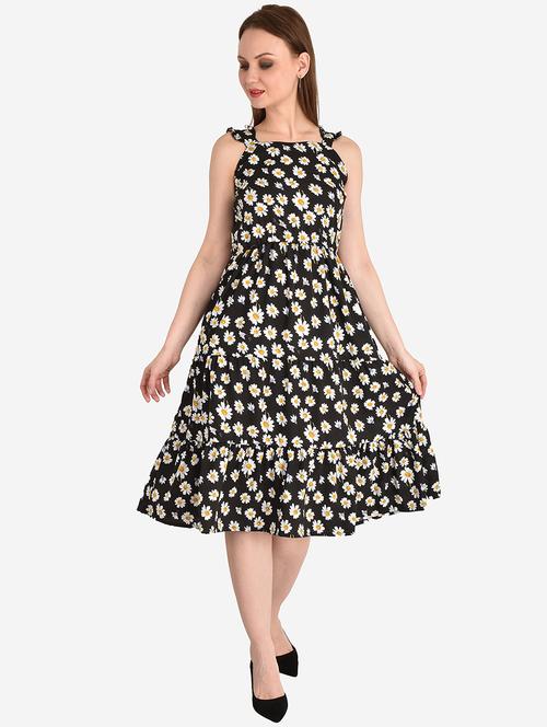 women black floral printed tiered dress - 21746835 -  Standard Image - 0