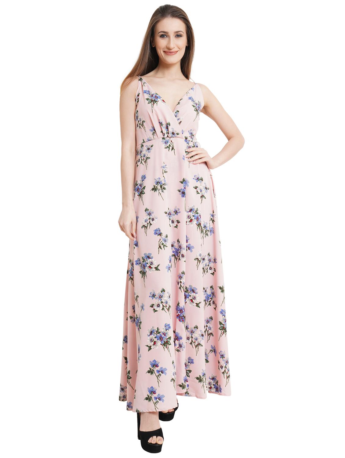 women floral print shoulder strap fit & flare dress - 21746840 - Zoom Image - 0