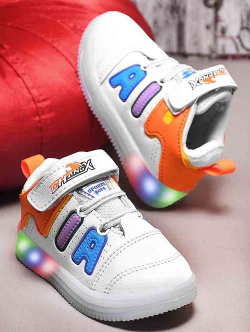 kids led shoes with velcro closure 