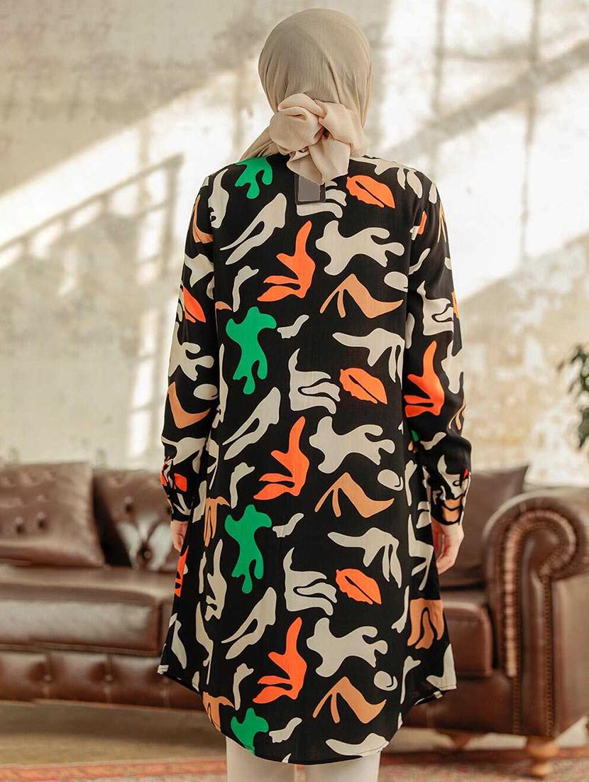 women long sleeves printed a-line tunic - 21747029 - Standard Image - 2
