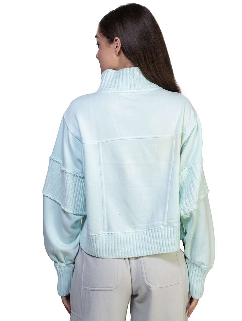 women solid long sleeve sweatshirt - 21747109 -  Standard Image - 2