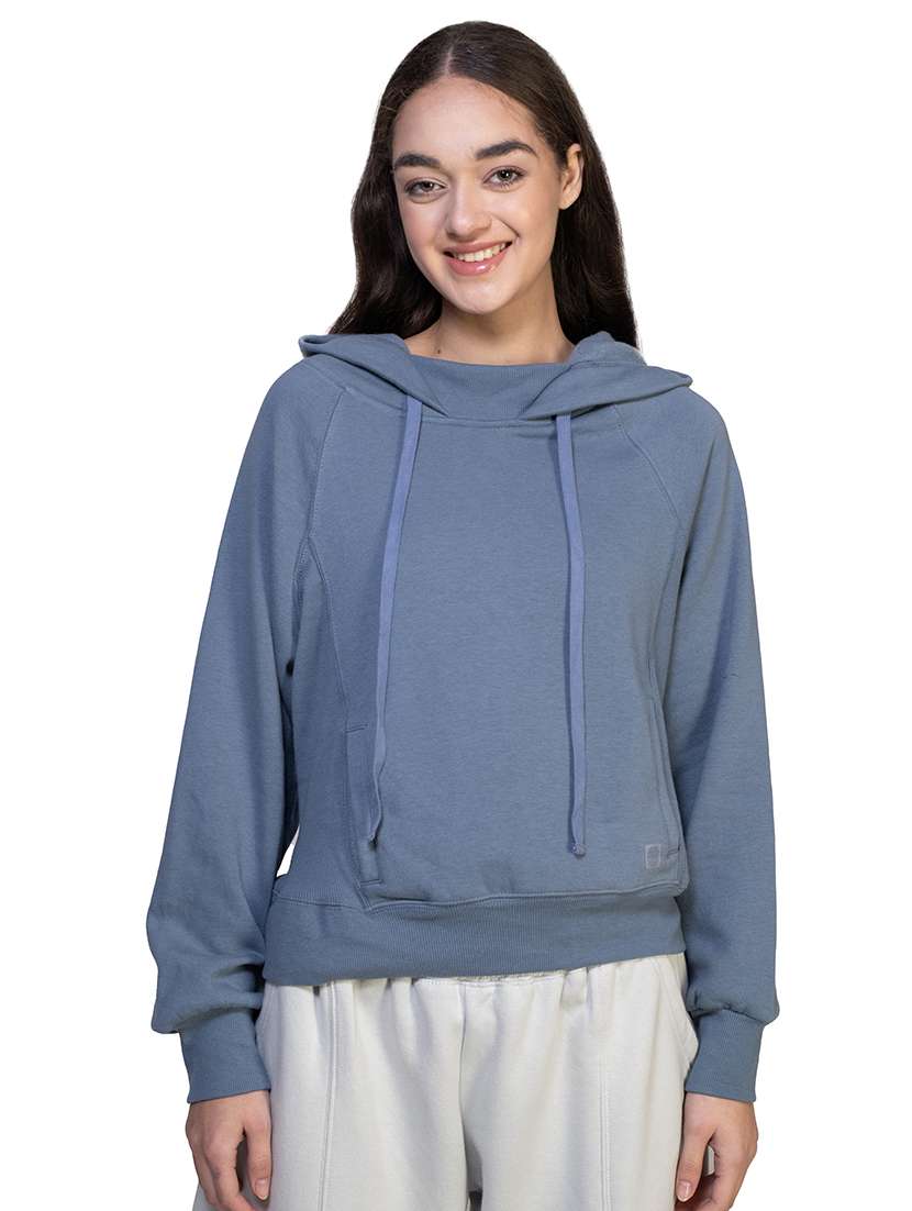 women solid long sleeve sweatshirt