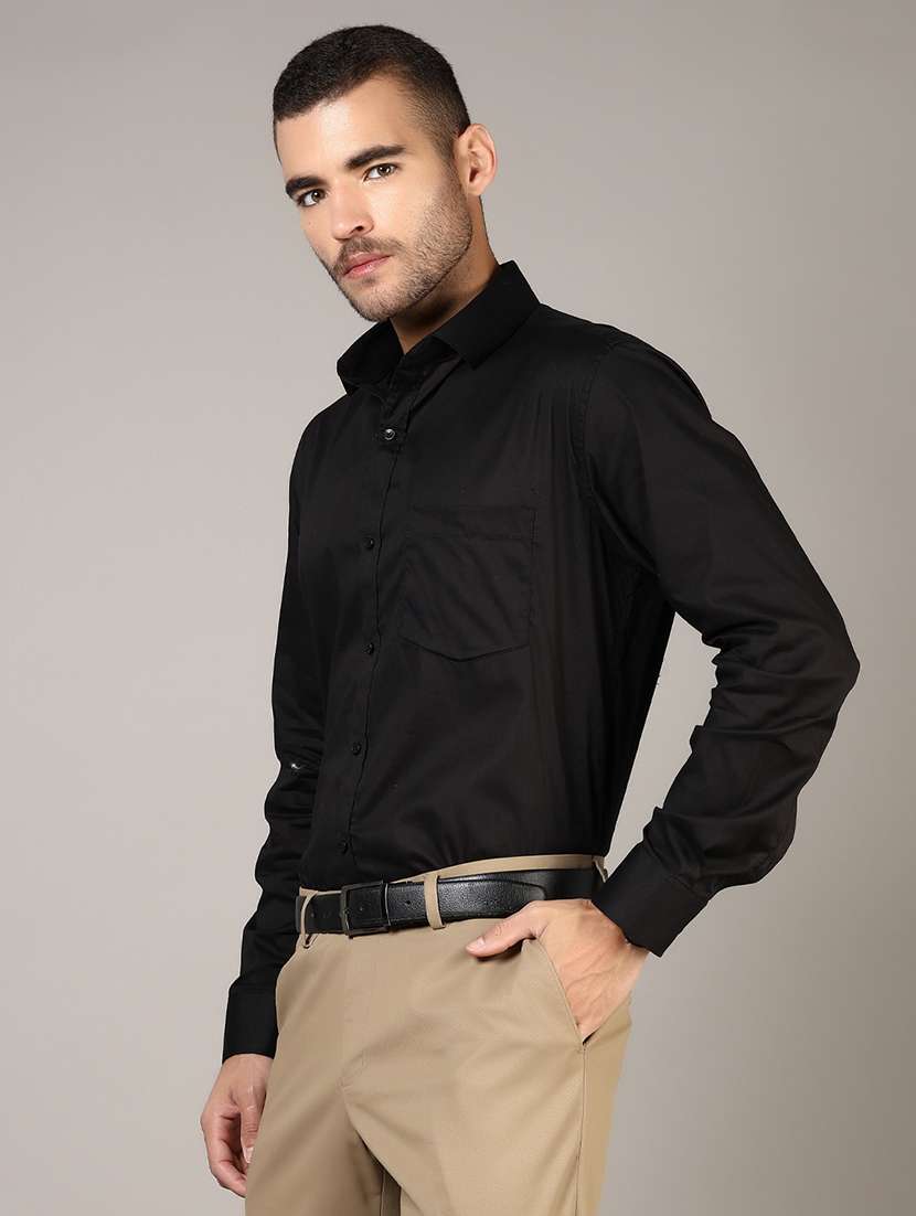 men solid long sleeve regular fit formal shirt - 21747484 - Standard Image - 2