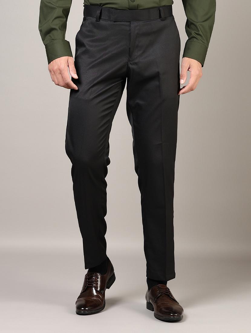 men solid regular fit flat front formal trouser - 21747497 - Zoom Image - 0