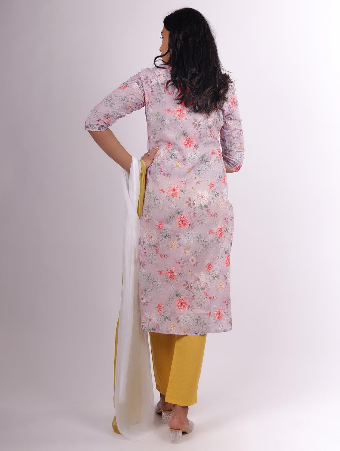 women printed kurta pant set with dupatta - 21747548 - Standard Image - 2