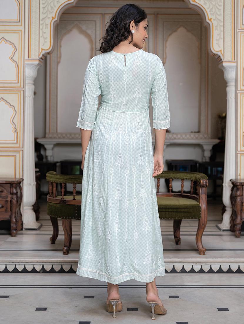 women printed fit & flare ethnic dress - 21747731 - Standard Image - 2