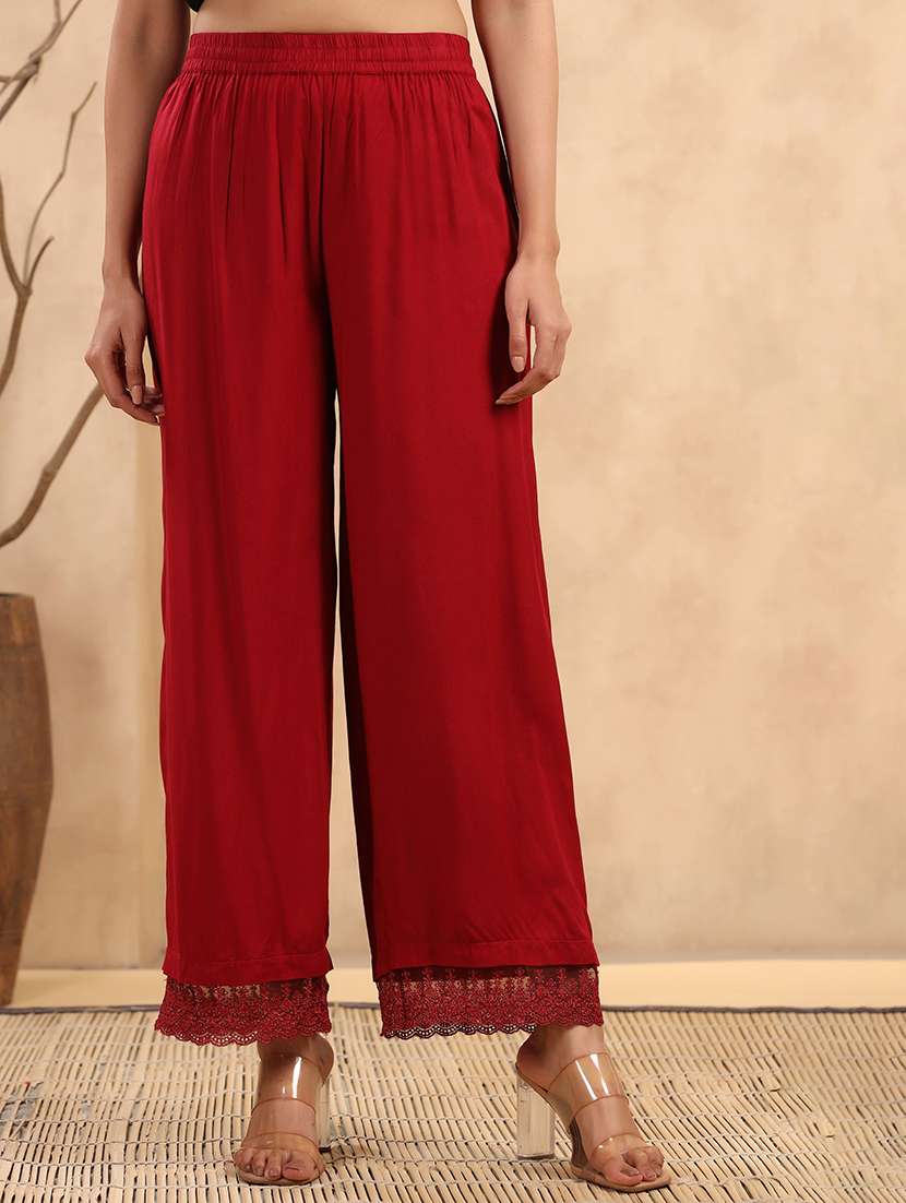 women solid straight palazzo - 21747780 - Zoom Image - 0
