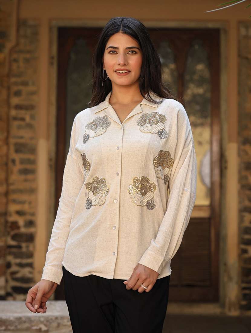 women embroidered long sleeve shirt - 21747817 - Standard Image - 2