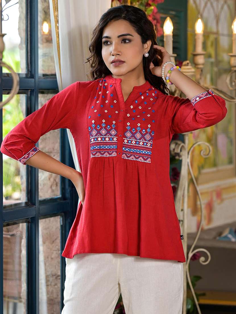 women embroidered a-line tunic