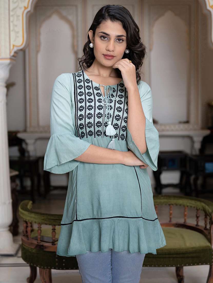 women embroidered tiered tunic - 21747862 - Zoom Image - 0