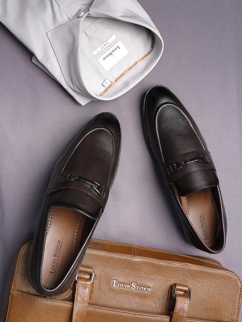men solid slip on horsebit moccasin shoes - 21747910 -  Standard Image - 0