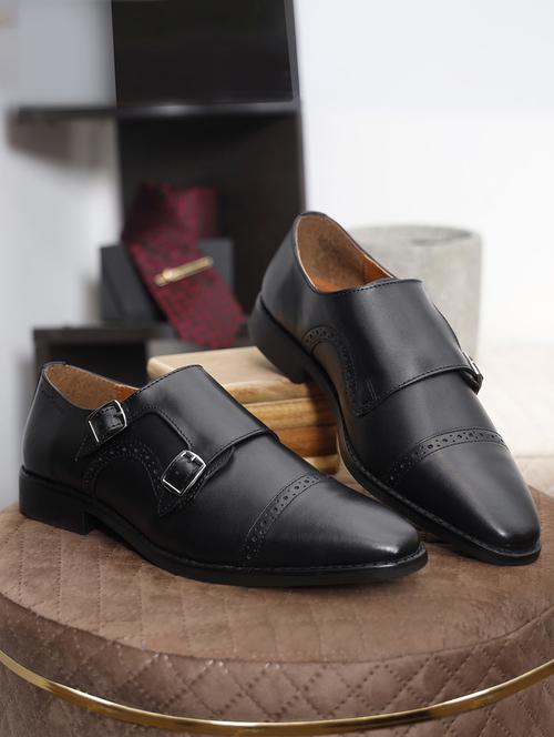 men solid slip on monk straps - 21747975 -  Standard Image - 0