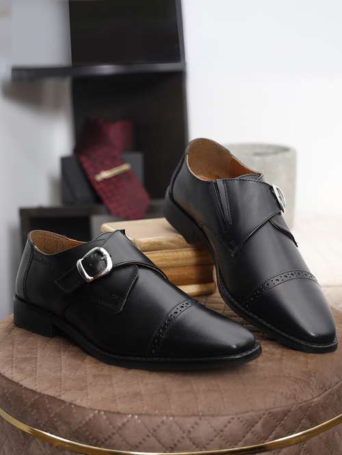 men solid slip on monk straps - 21747985 -  Standard Image - 0