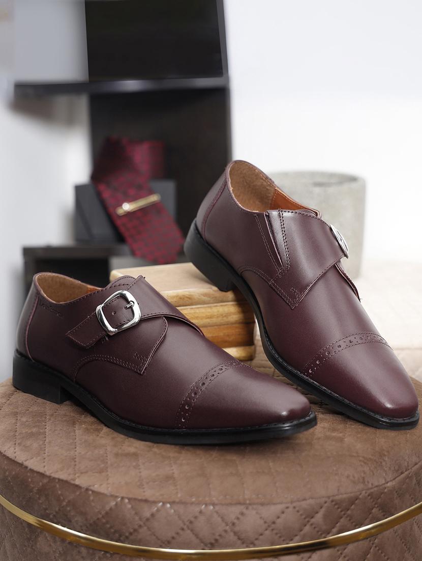 men solid slip on monk straps - 21747988 - Zoom Image - 0