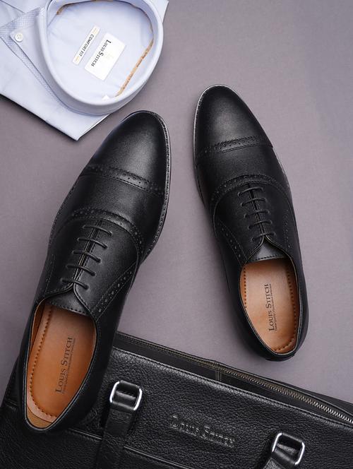 men solid lace-up oxfords - 21747994 - Standard Image - 0