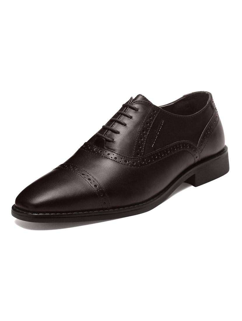 men solid lace up oxford shoes - 21747998 - Standard Image - 2