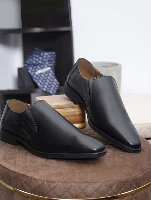men solid formal slip on shoes
