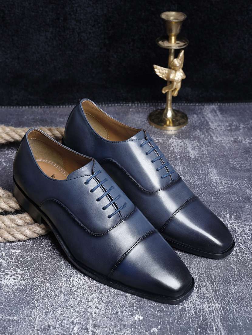 men solid lace-up oxfords