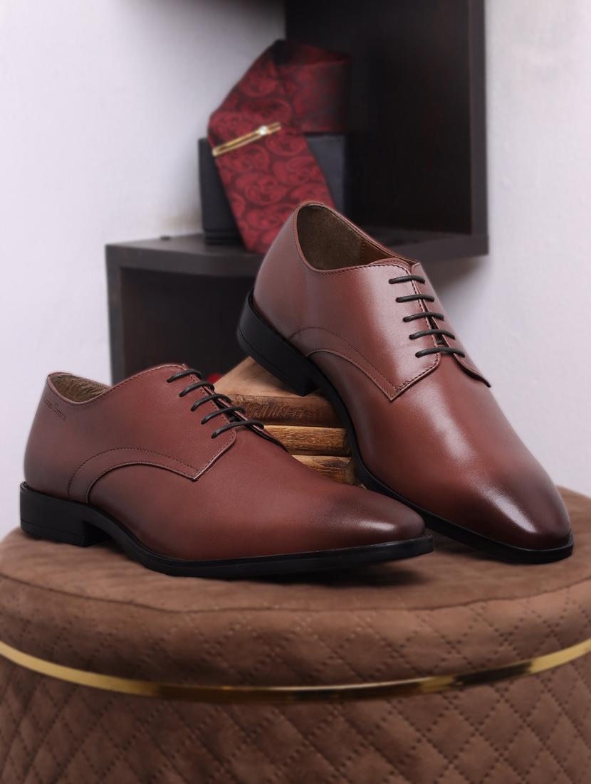 men solid lace-up derbies - 21748071 - Zoom Image - 0