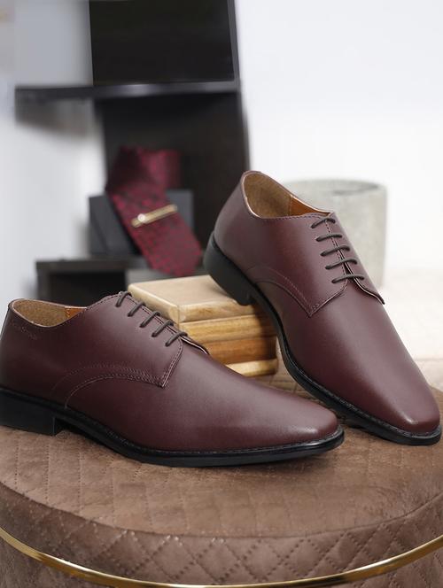 men solid lace-up derbies - 21748095 -  Standard Image - 0