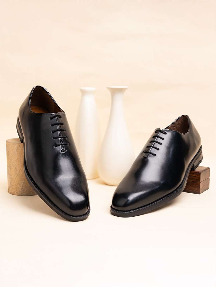 men solid lace-up oxford formal shoes