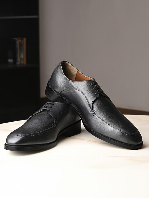 men solid lace-up derbies - 21748105 - Standard Image - 0