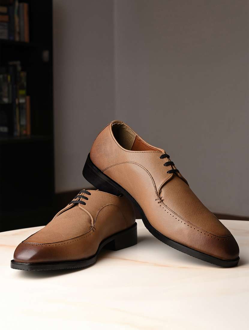 men solid lace-up derbies - 21748106 - Zoom Image - 0