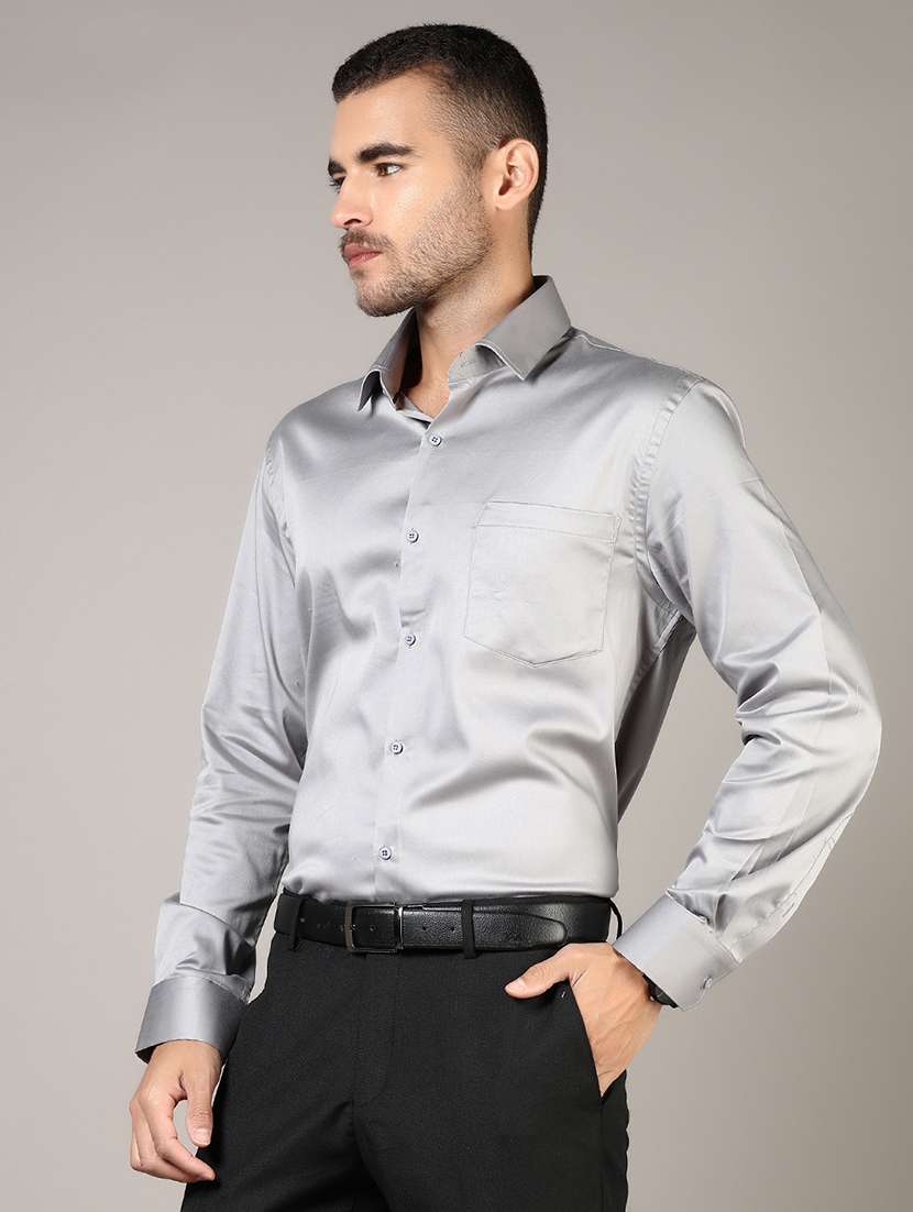 men solid long sleeve regular fit formal shirt - 21748189 - Standard Image - 2