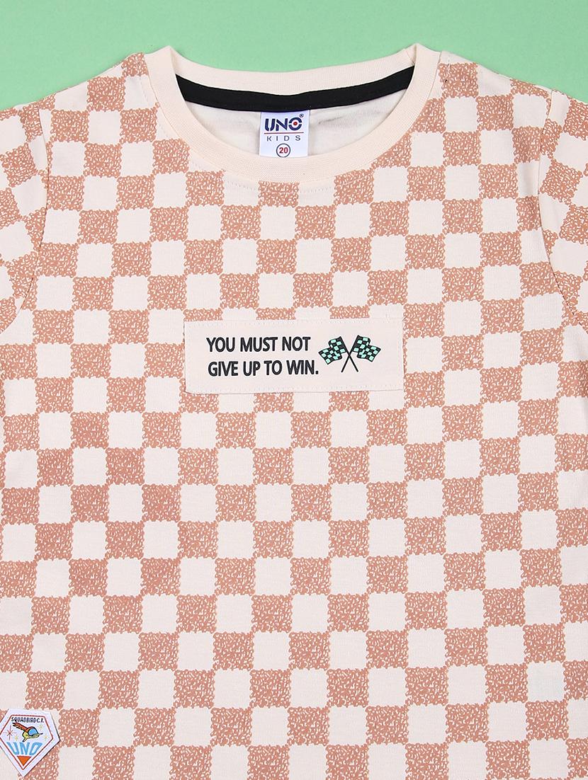 boys checkered round neck co-ords set - 21748234 - Standard Image - 2