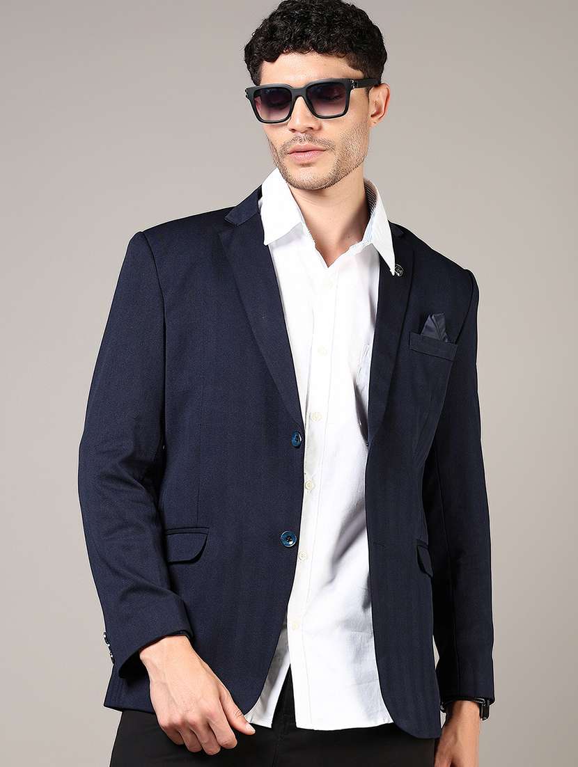 men lapel collar single breasted casual blazer - 21748258 -  Zoom Image - 0