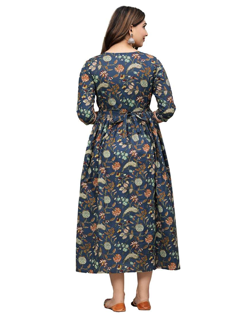women floral printed round neck maternity dress - 21748291 -  Standard Image - 2