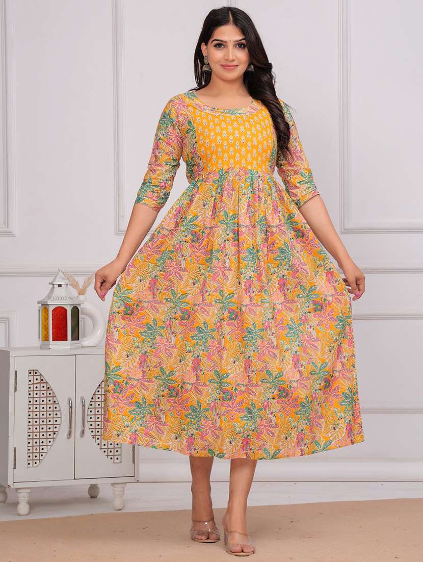 women floral printed round neck maternity dress - 21748304 -  Standard Image - 2