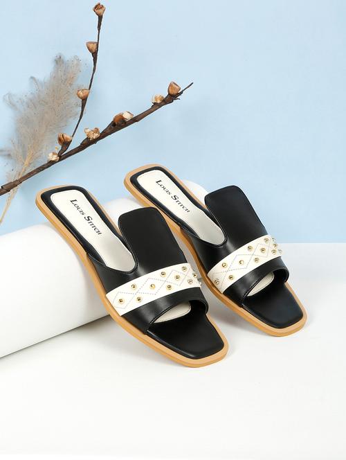 women black slip on sandal - 21748348 -  Standard Image - 0