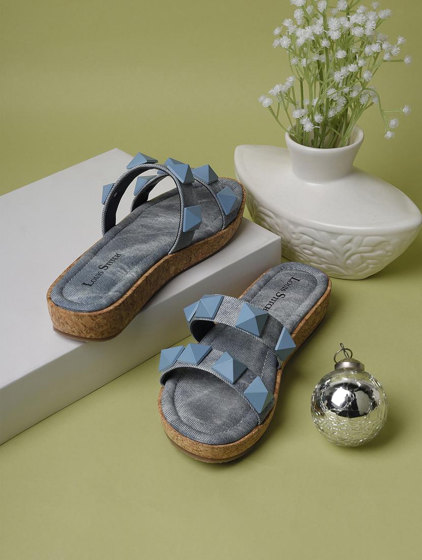 women blue slip on sandal - 21748350 -  Zoom Image - 0