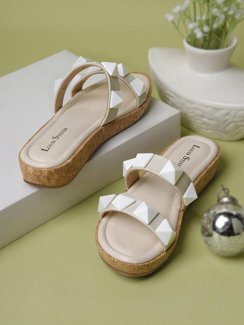 women white slip on sandal - 21748352 - Standard Image - 0