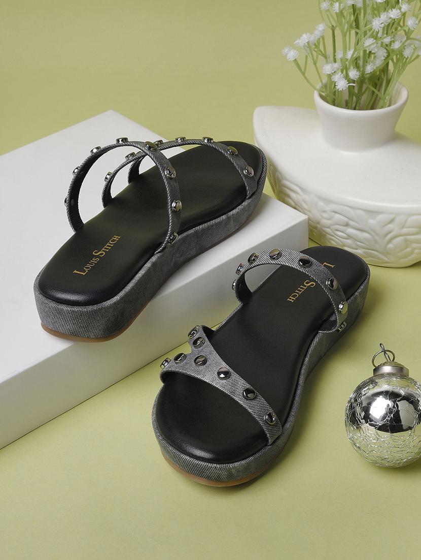 women black slip on sandals - 21748361 -  Zoom Image - 0