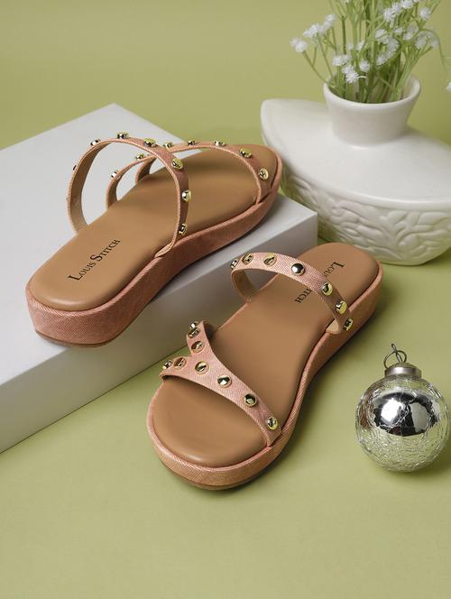 women pink slip on sandals - 21748362 -  Standard Image - 0