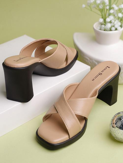 women beige slip on sandal - 21748366 -  Standard Image - 0